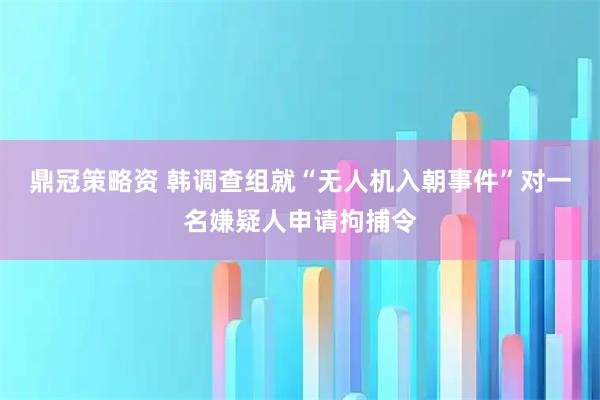 鼎冠策略资 韩调查组就“无人机入朝事件”对一名嫌疑人申请拘捕令