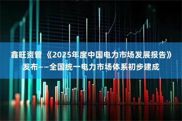 鑫旺资管 《2025年度中国电力市场发展报告》发布——全国统一电力市场体系初步建成
