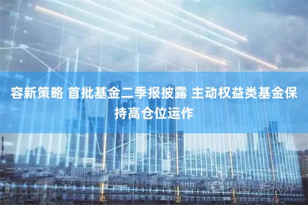容新策略 首批基金二季报披露 主动权益类基金保持高仓位运作